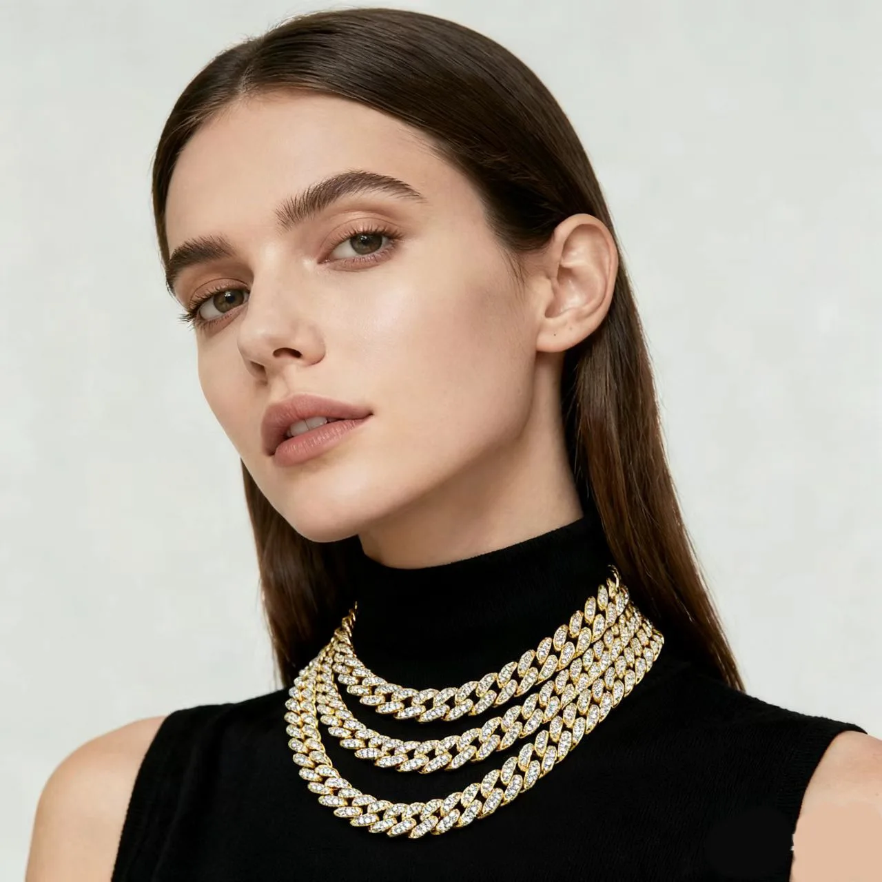 DIY accessories Bouncy necklace European and American inlaid Cuban punk diamond chain big gold diamond men's and women's neck hi
DIY accessories Bouncy necklace European and American inlaid Cuban punk diamond chain big gold diamond men's and women's neck hi