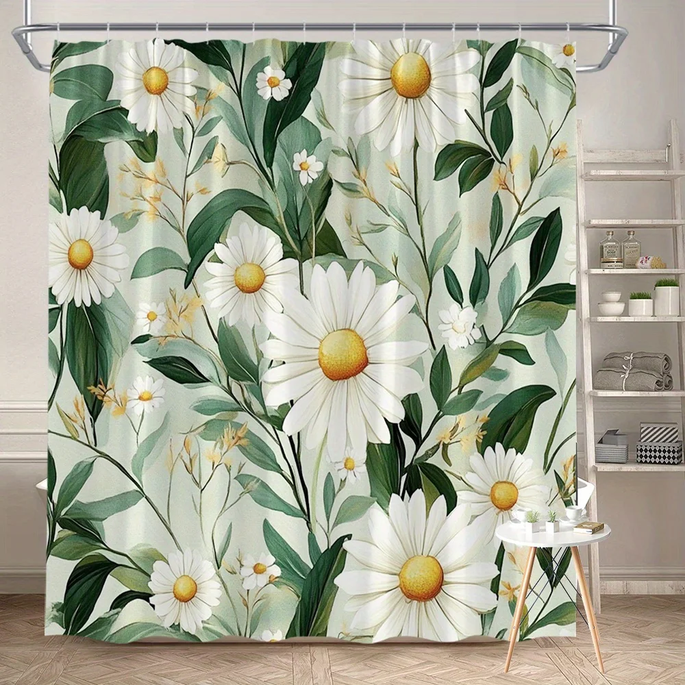1pc Daisy patterned shower curtain, polyester fabric, machine washable, with hooks, suitable for bathroom décor.
1pc Daisy patterned shower curtain, polyester fabric, machine washable, with hooks, suitable for bathroom décor.