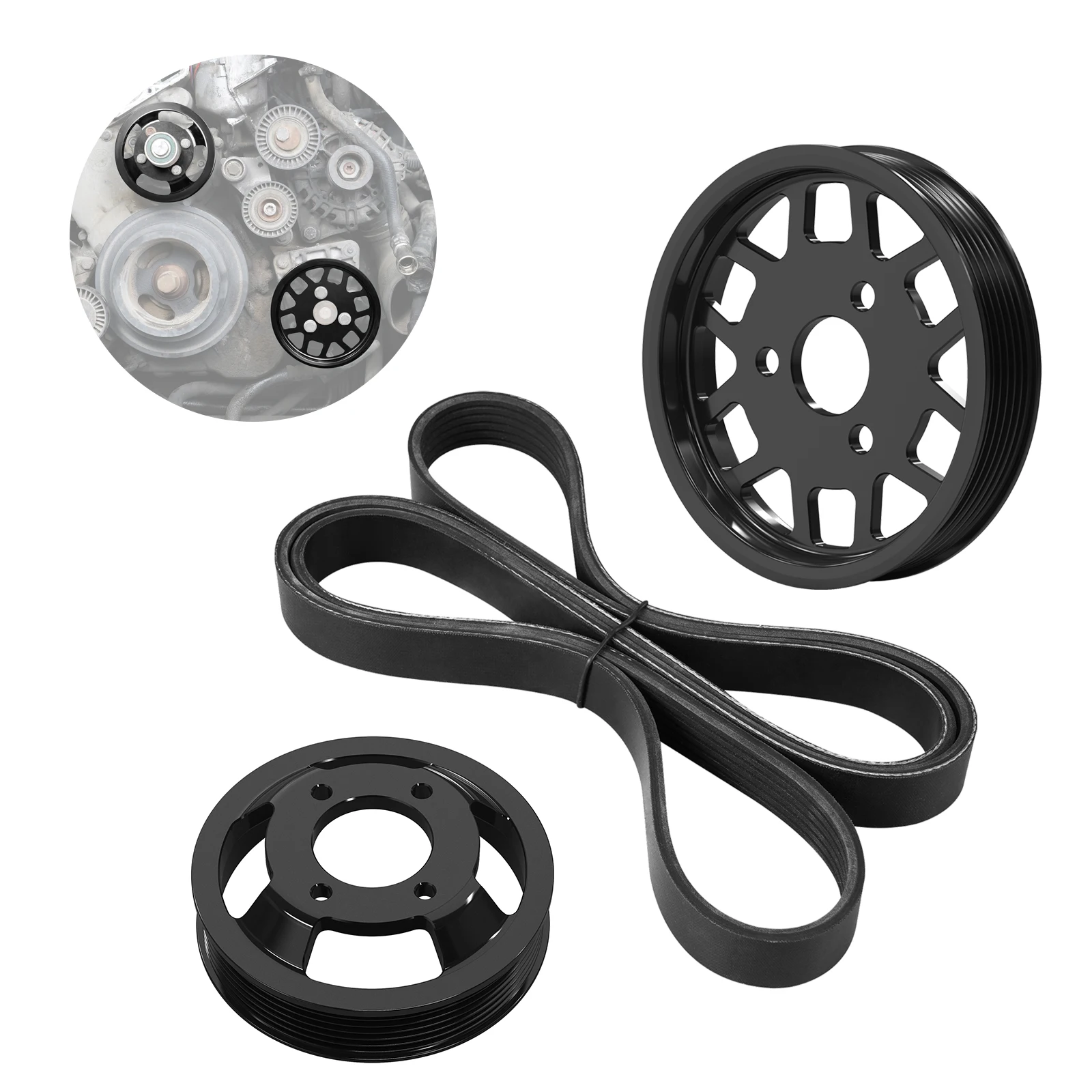 BEVINSEE For M52TU M54 Engine Water Pump & Power Steering Pump Drive Pulley Kit for BMW E46 323i 328i 330i E39 X5 E53 X3 E83 E38
BEVINSEE For M52TU M54 Engine Water Pump & Power Steering Pump Drive Pulley Kit for BMW E46 323i 328i 330i E39 X5 E53 X3 E83 E38