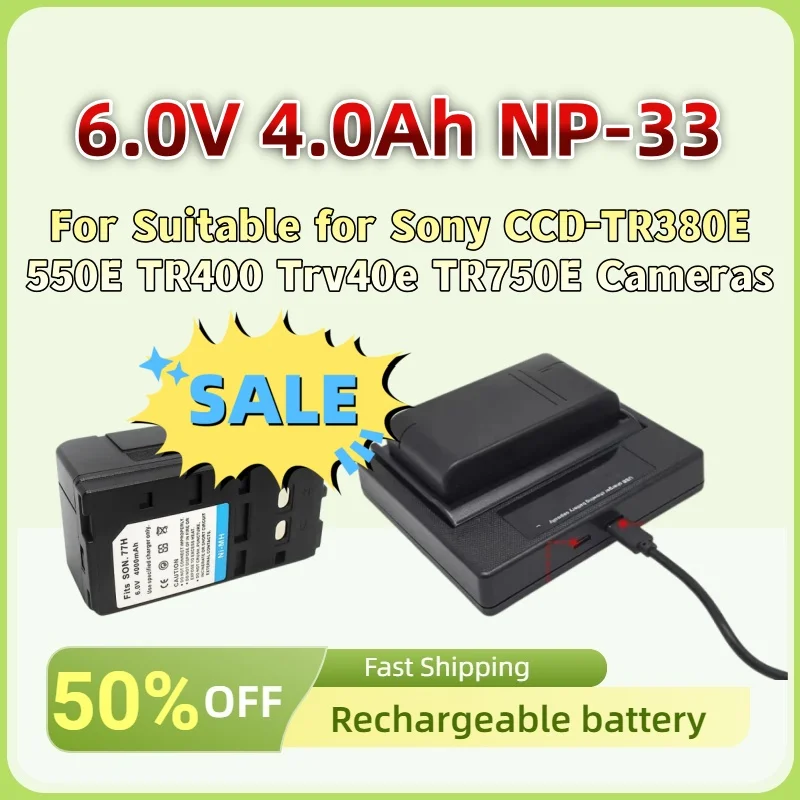 For Suitable for Sony CCD-TR380E 550E TR400 Trv40e TR750E Cameras 6.0V 4.0Ah NP-33 NP-55 NP-66 NP-66H NP-68 NP-77 NP-98 Battery
For Suitable for Sony CCD-TR380E 550E TR400 Trv40e TR750E Cameras 6.0V 4.0Ah NP-33 NP-55 NP-66 NP-66H NP-68 NP-77 NP-98 Battery