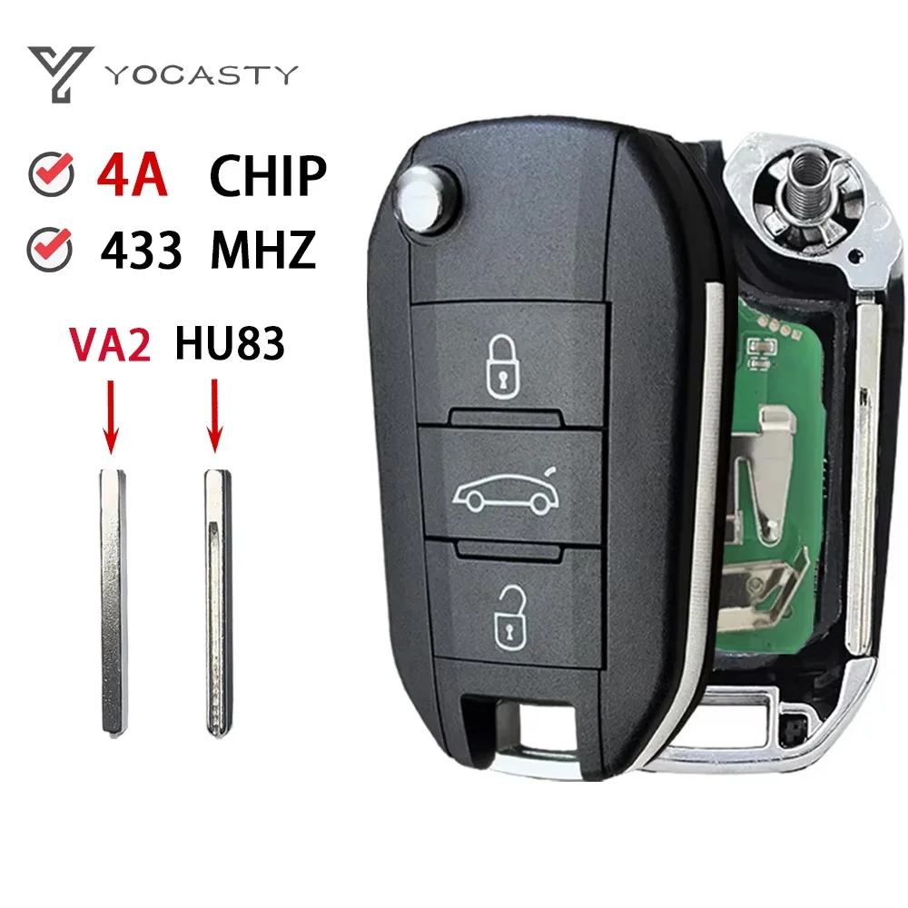 YOCASTY 4A Chip 433 MHZ For Peugeot 308 4008 For Citroen C3 C5 C6 Flip Remote Folding Car Key 433 MHZ Trunk Buttons
YOCASTY 4A Chip 433 MHZ For Peugeot 308 4008 For Citroen C3 C5 C6 Flip Remote Folding Car Key 433 MHZ Trunk Buttons