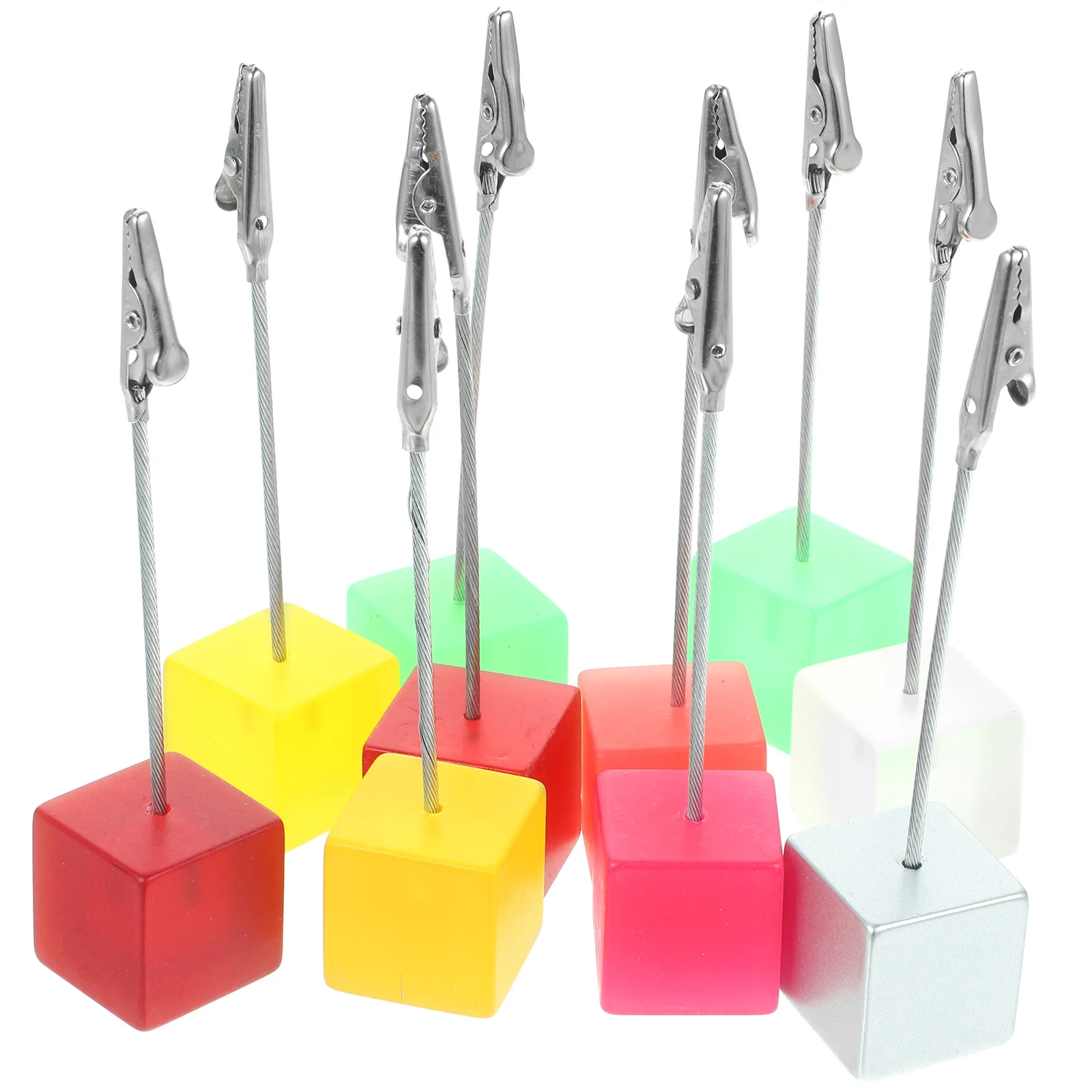10 Pcs Photo Holders Cube Base Table Number Picture Clips Desktop Sky Blue Purple Pink Silver Black ange Red
10 Pcs Photo Holders Cube Base Table Number Picture Clips Desktop Sky Blue Purple Pink Silver Black ange Red