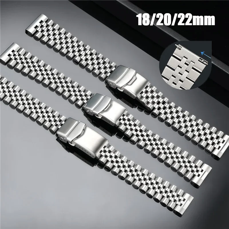 Solid Stainless Steel Strap 18mm 20mm 22mm Universal Flat Interface Watch Band for Casio for Seiko Jubilee Metal Wrist Bracelet
Solid Stainless Steel Strap 18mm 20mm 22mm Universal Flat Interface Watch Band for Casio for Seiko Jubilee Metal Wrist Bracelet