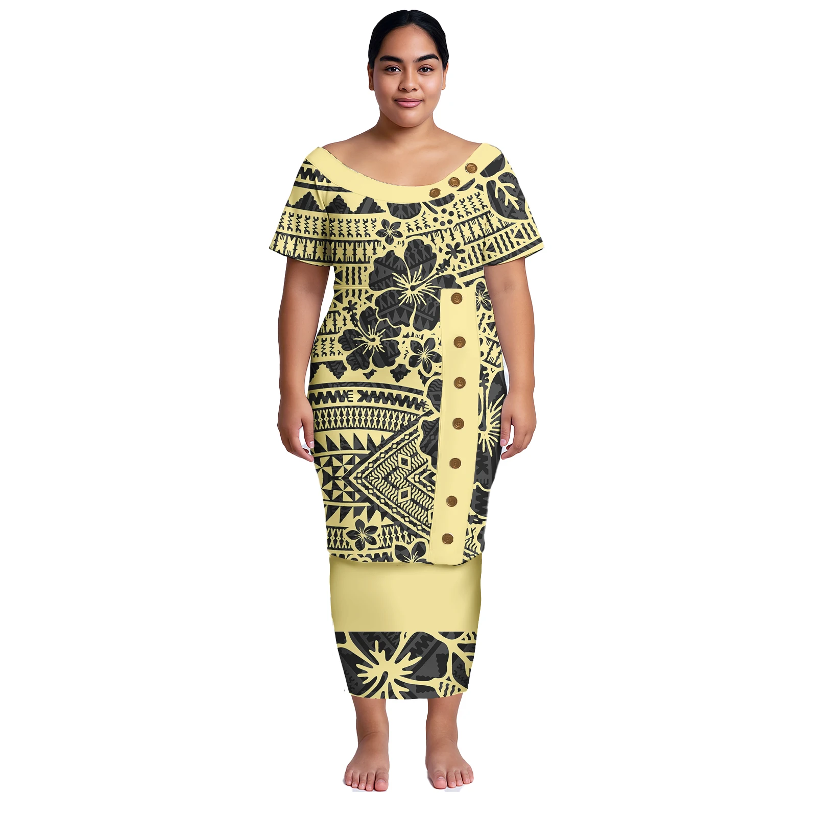 Asia Pacific Islands Clothing Hawaiian Beach Casual Lady Wear Polynesian Party O-Neck Dress Samoan Tribal Puletasi Dress Custom
Asia Pacific Islands Clothing Hawaiian Beach Casual Lady Wear Polynesian Party O-Neck Dress Samoan Tribal Puletasi Dress Custom