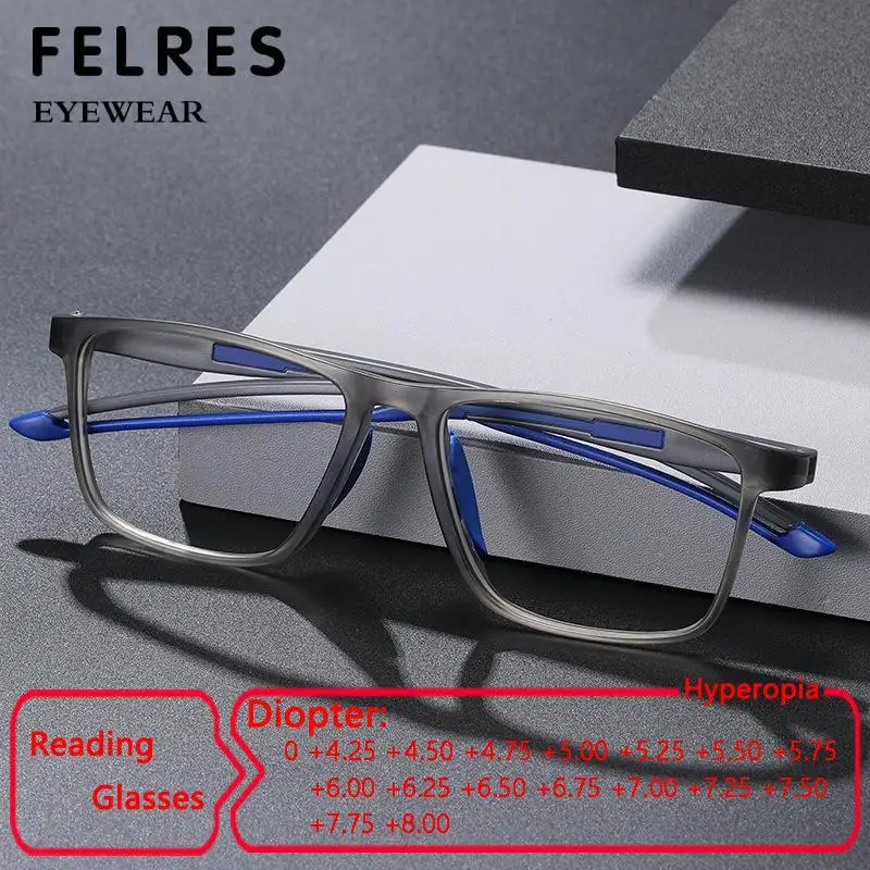 Classic Square Sport Reading Glasses Men Elderly Blue Light Blocking Prescription Optical Eyewear Highly Diopter+4.5 5.0 6.0 8.0
Classic Square Sport Reading Glasses Men Elderly Blue Light Blocking Prescription Optical Eyewear Highly Diopter+4.5 5.0 6.0 8.0