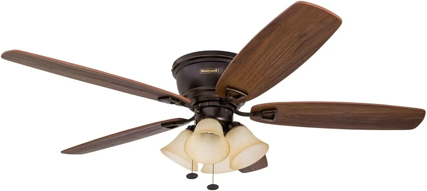 Glen Alden, 52 Inch Classic Flush Mount Indoor LED Ceiling Fan with Light, Pull Chain, Quick-2-Hang Dual Finish Blades, Reversib
Glen Alden, 52 Inch Classic Flush Mount Indoor LED Ceiling Fan with Light, Pull Chain, Quick-2-Hang Dual Finish Blades, Reversib