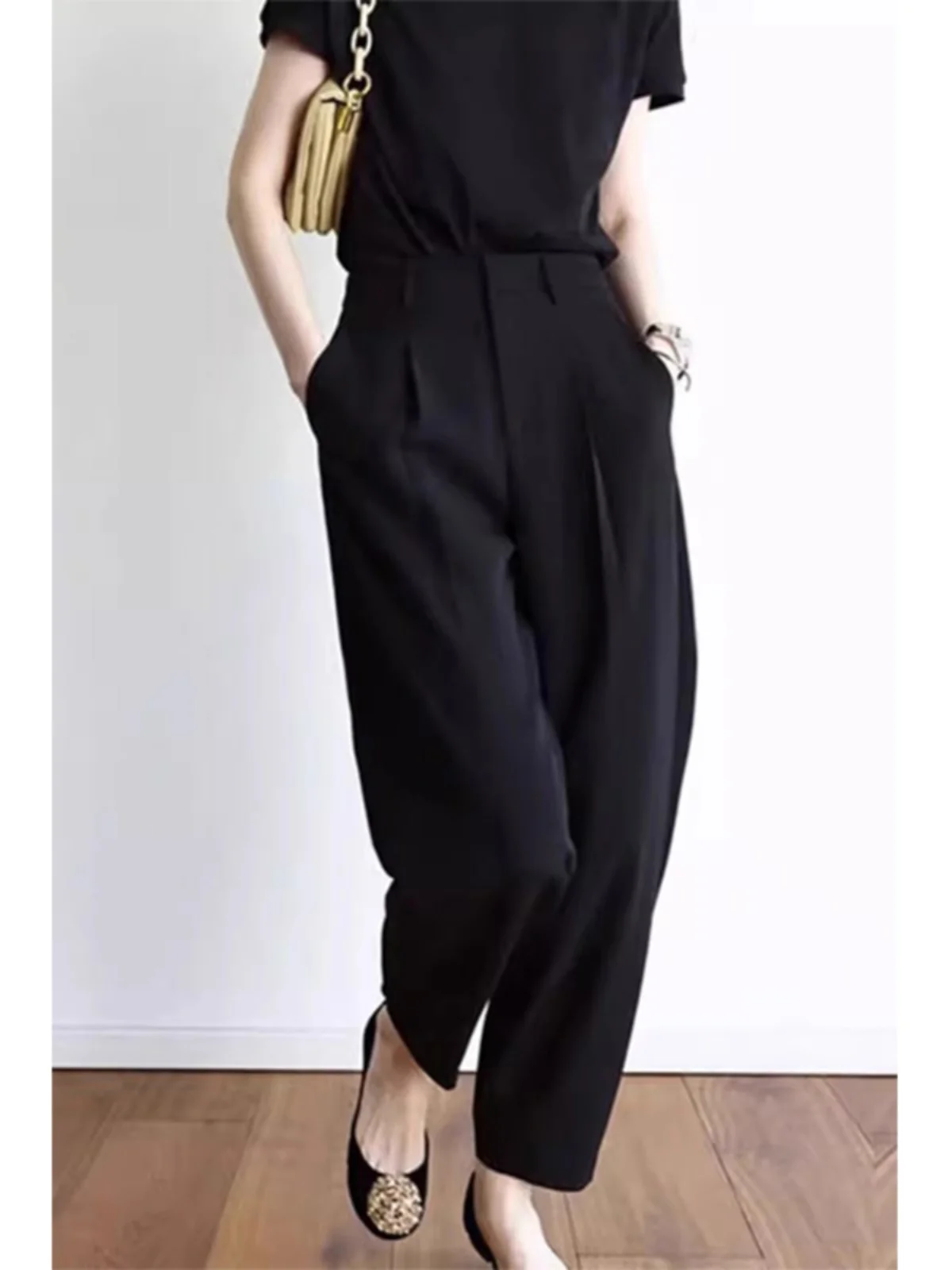 High Waist Harlan Pants Women's Thin Summer Cargo Commuter Pants Small Size Nine Point Professional Smoke Tube Trousers
High Waist Harlan Pants Women's Thin Summer Cargo Commuter Pants Small Size Nine Point Professional Smoke Tube Trousers