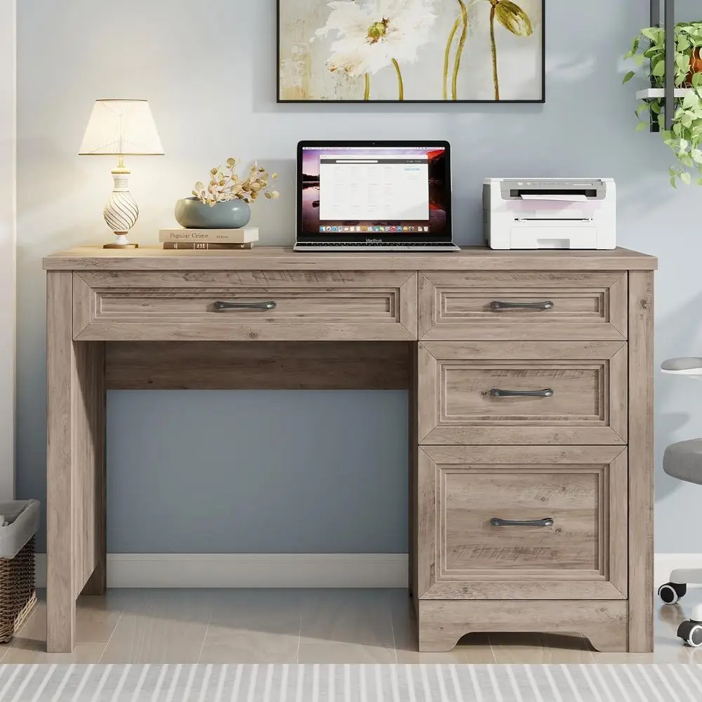 Executive Desk with Drawers, Spacious Wood Computer Desk, Rustic Storage Desk for Home Office, Bedroom, Living Room, Grey
Executive Desk with Drawers, Spacious Wood Computer Desk, Rustic Storage Desk for Home Office, Bedroom, Living Room, Grey