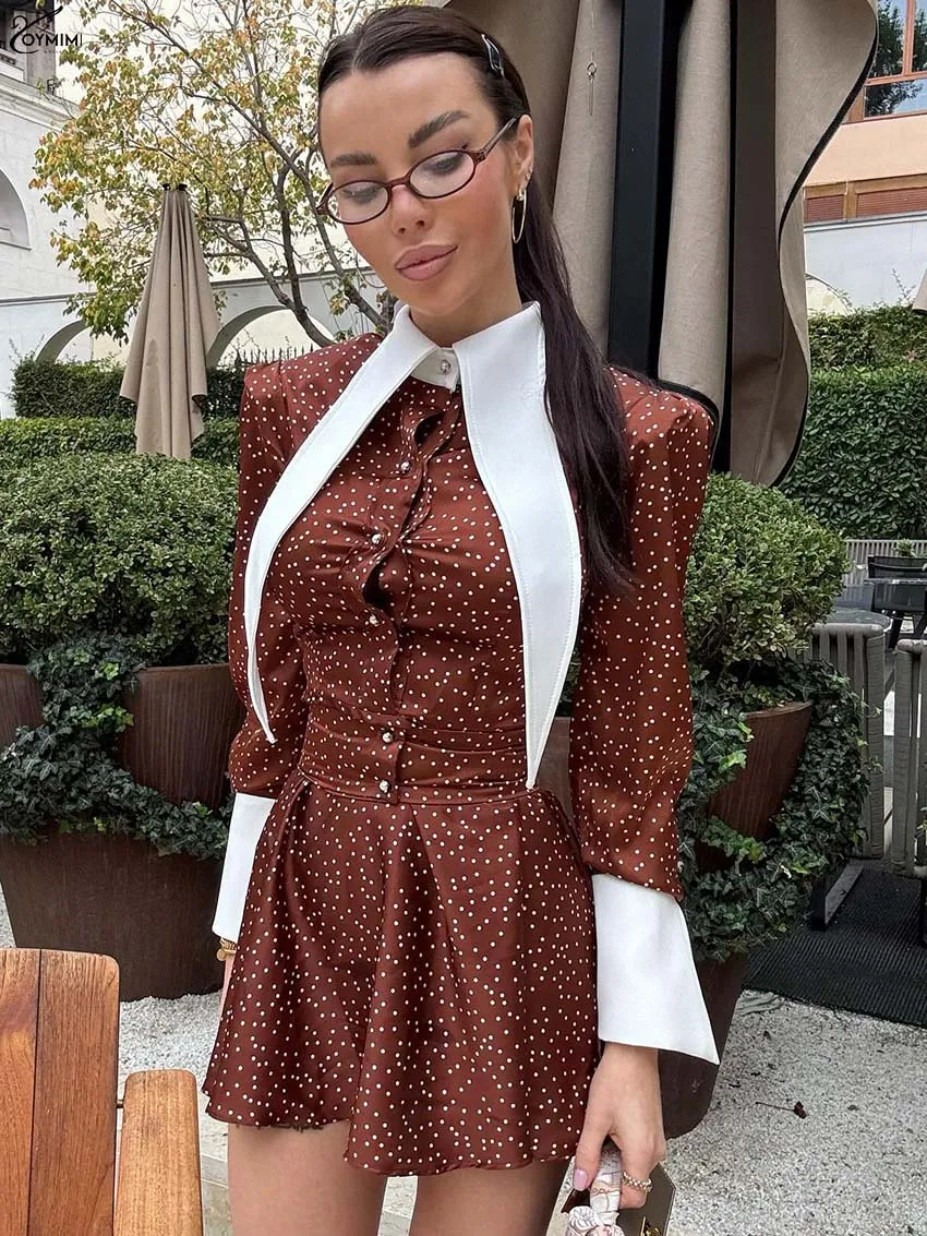 Oymimi Elegant Brown Print Womens Dresses Fashion Patchwork Wrist Sleeve Button Dresses Autumn High Waist Mini Dress Streetwear
Oymimi Elegant Brown Print Womens Dresses Fashion Patchwork Wrist Sleeve Button Dresses Autumn High Waist Mini Dress Streetwear