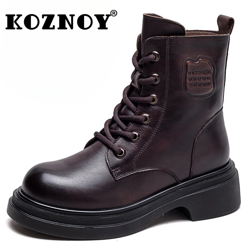 Koznoy 5cm Woman Autumn Genuine Leather Moccasins Motorcycle Platform Wedge Ankle Boots Spring Booties Ethnic Winter Plush Shoes
Koznoy 5cm Woman Autumn Genuine Leather Moccasins Motorcycle Platform Wedge Ankle Boots Spring Booties Ethnic Winter Plush Shoes