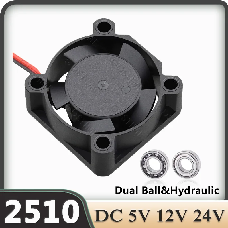 Gdstime 25MM 2510 Fan 24V 12V 5V Dual Ball/Sleeve Axial Fan 25x10MM Cooling Fan 2PIN Radial Fan DC Brushless Fan 3D Printer Fan
Gdstime 25MM 2510 Fan 24V 12V 5V Dual Ball/Sleeve Axial Fan 25x10MM Cooling Fan 2PIN Radial Fan DC Brushless Fan 3D Printer Fan