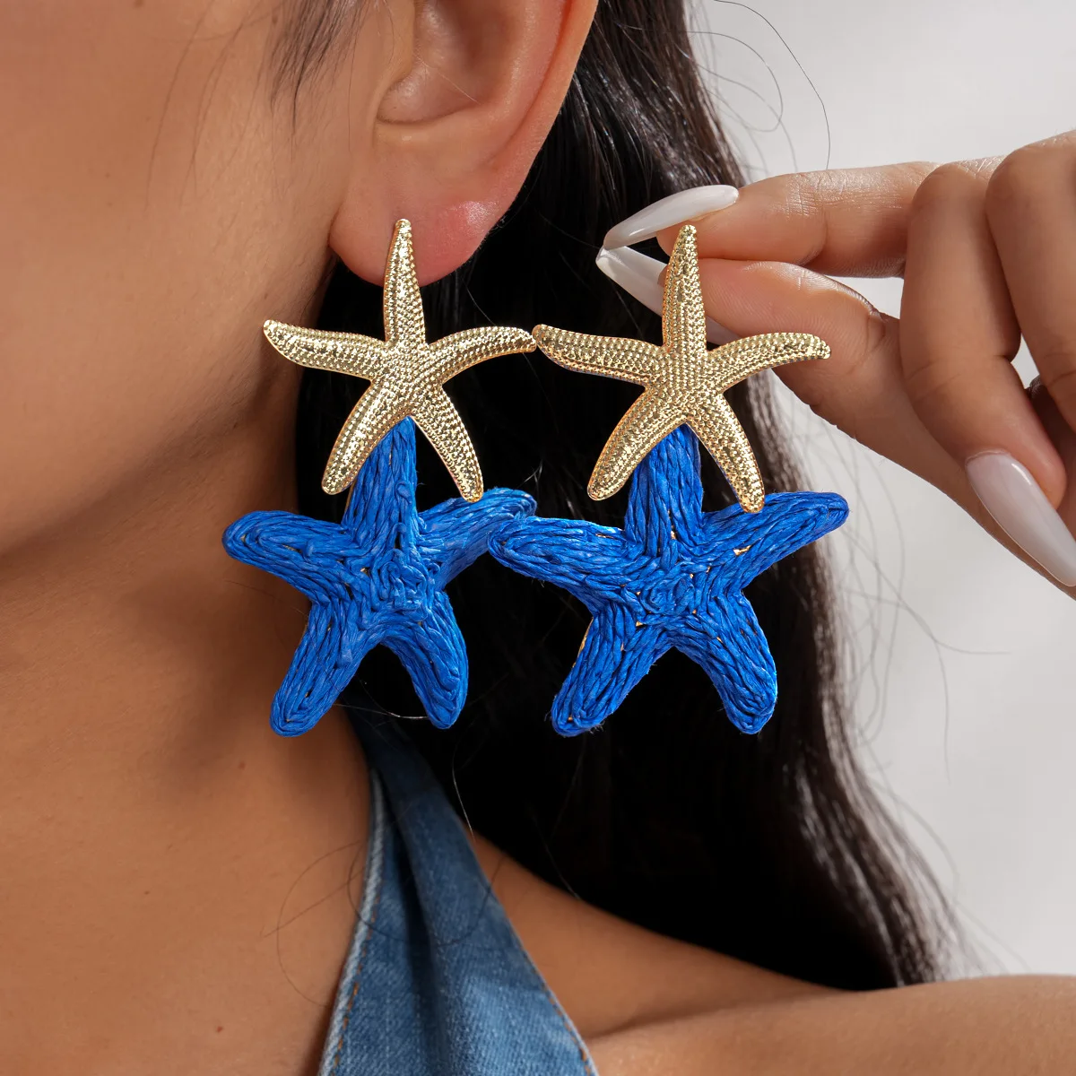 4 Colors Raffia Grass Starfish Dangle Earrings Exaggerated Color-block Star Dangle Earring for Women Bohemian Beach Resort Style
4 Colors Raffia Grass Starfish Dangle Earrings Exaggerated Color-block Star Dangle Earring for Women Bohemian Beach Resort Style