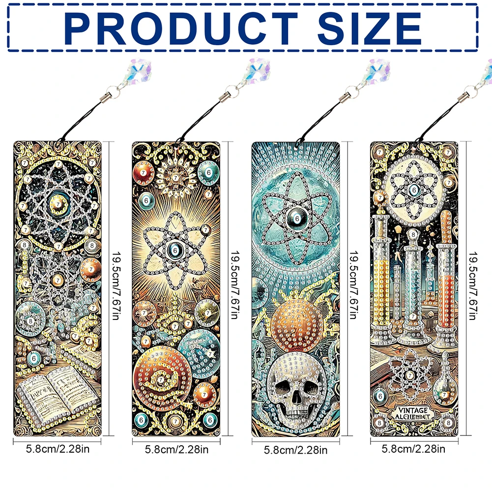 8Pcs DIY Skull Diamond Painting Art Bookmarks with Crystal Pendants for Gift
8Pcs DIY Skull Diamond Painting Art Bookmarks with Crystal Pendants for Gift
