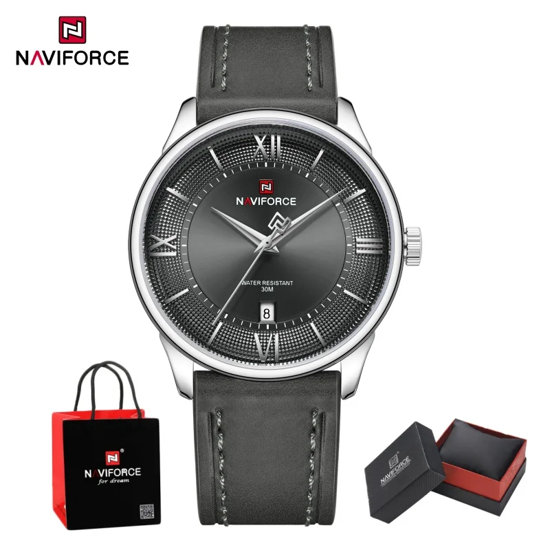 NAVIFORCE Men's Watches Quartz Date Display Waterproof Leather Strap Male Fashion Casual Luxury Wristwatch Gift Box Father's Day
NAVIFORCE Men's Watches Quartz Date Display Waterproof Leather Strap Male Fashion Casual Luxury Wristwatch Gift Box Father's Day