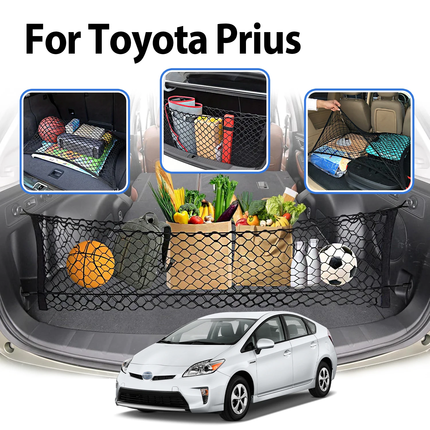 Cargo Net Trunk Organizer for Toyota Prius Cargo Net, Elastic Mesh Storage Net Car Accessories Storage Double Layer with Hooks
Cargo Net Trunk Organizer for Toyota Prius Cargo Net, Elastic Mesh Storage Net Car Accessories Storage Double Layer with Hooks