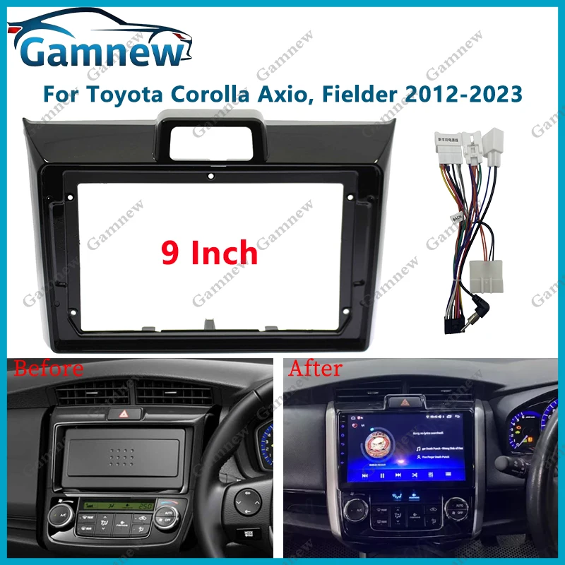 9-дюймовый автомобильный каркасный адаптер для фасции для Toyota Corolla Axio Fielder 2012-2023, комплект панели приборной панели Android
9-дюймовый автомобильный каркасный адаптер для фасции для Toyota Corolla Axio Fielder 2012-2023, комплект панели приборной панели Android