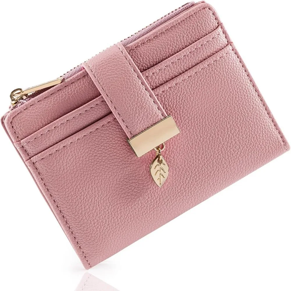 Pomelo Best RFID Women Wallet, Vegan Leather Bi-fold Compact Purse, Zipper Coin Pocket & ID Window Design with Leaf Charm
Pomelo Best RFID Women Wallet, Vegan Leather Bi-fold Compact Purse, Zipper Coin Pocket & ID Window Design with Leaf Charm
