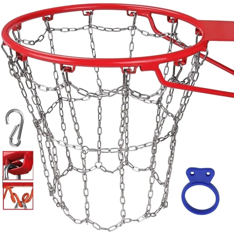 Basketball net, 304 Stainless Steel Chain Braided, Permanent Rust Proof (12 Links), Quick Installation.
Basketball net, 304 Stainless Steel Chain Braided, Permanent Rust Proof (12 Links), Quick Installation.