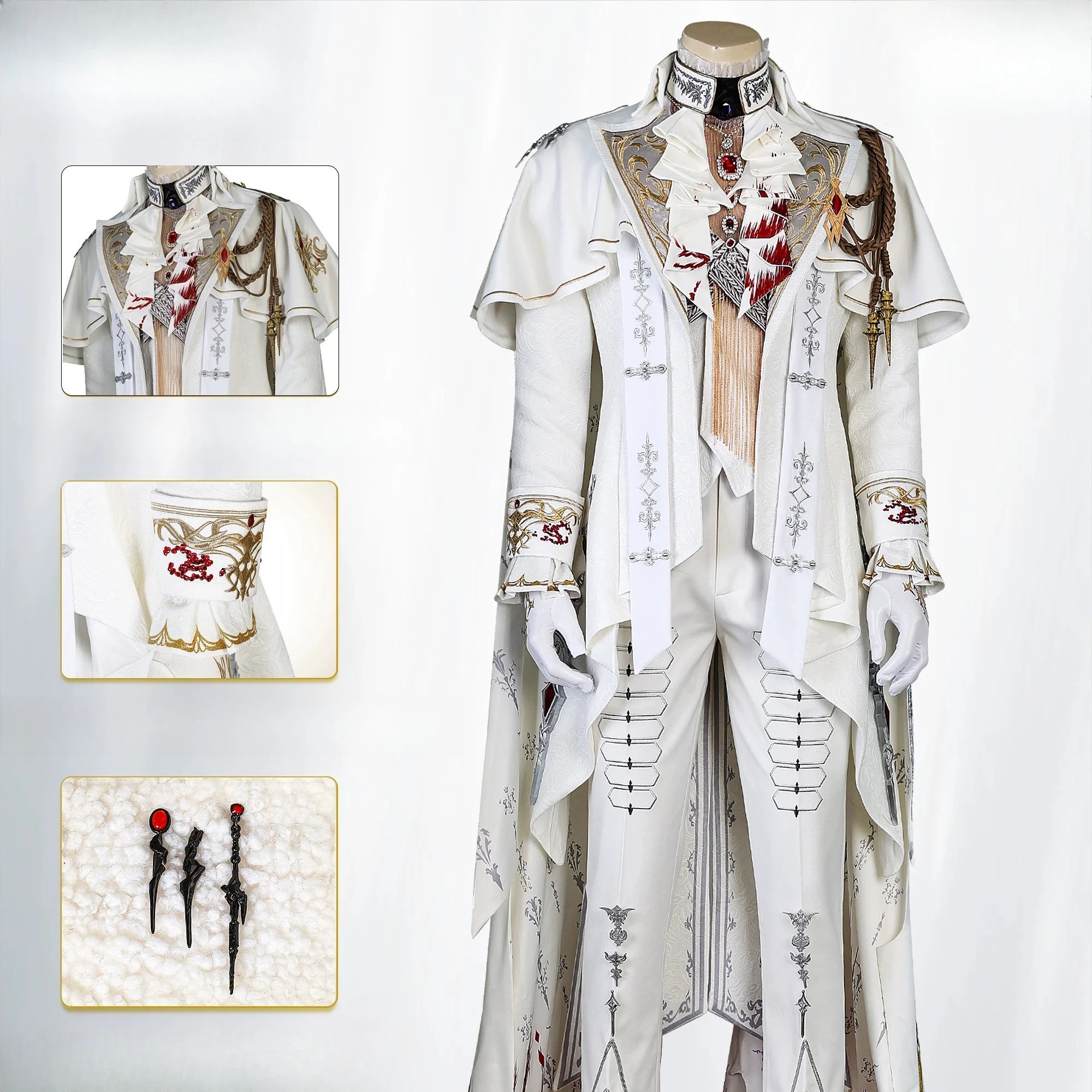 Love and Deep Space Sylus Embroidery Scarlet Silver Winged Demon Cosplay Costume for Male Halloween Party Comic Con Role Play
Love and Deep Space Sylus Embroidery Scarlet Silver Winged Demon Cosplay Costume for Male Halloween Party Comic Con Role Play