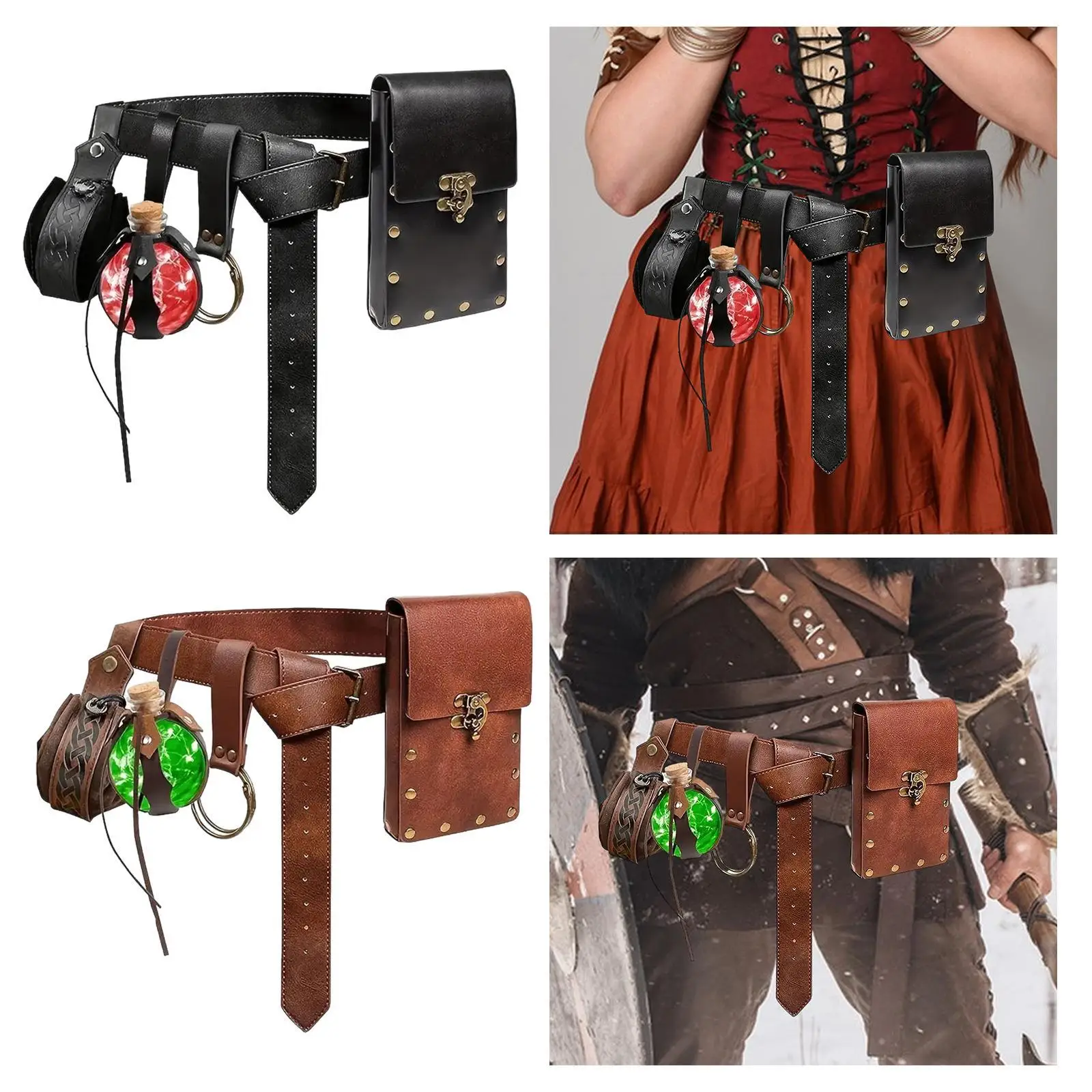 Belt Pouch Waist Bag Steampunk Multifunctional Men Vintage Style Medieval Belt Bag for Travel Festival Hiking Costume Halloween 
Belt Pouch Waist Bag Steampunk Multifunctional Men Vintage Style Medieval Belt Bag for Travel Festival Hiking Costume Halloween