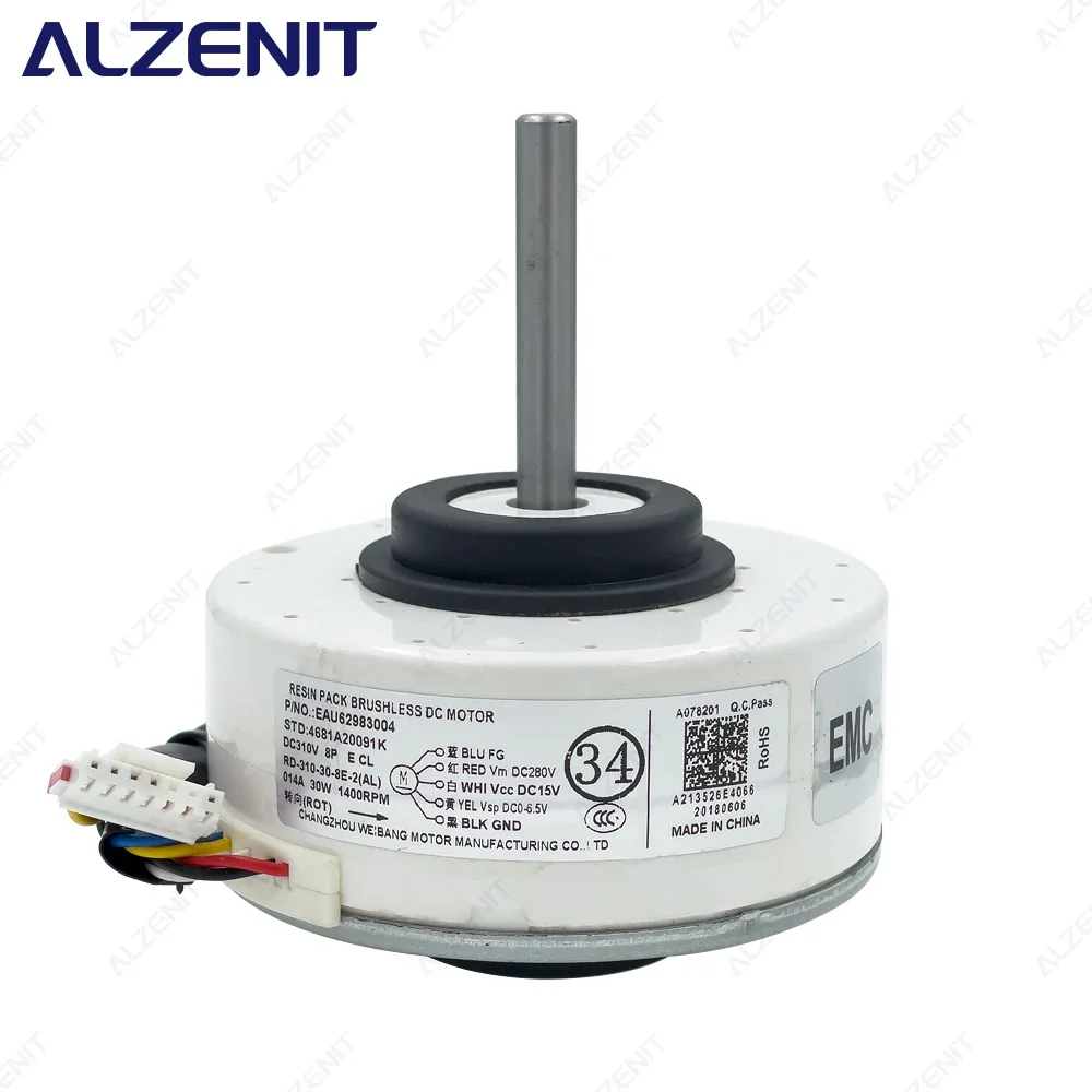 New For LG Air Conditioner DC Fan Motor RD-310-30-8E-2(AL) SIC-37CVJ-F130-3 EAU62983004 4681A20091K Conditioning Parts
New For LG Air Conditioner DC Fan Motor RD-310-30-8E-2(AL) SIC-37CVJ-F130-3 EAU62983004 4681A20091K Conditioning Parts