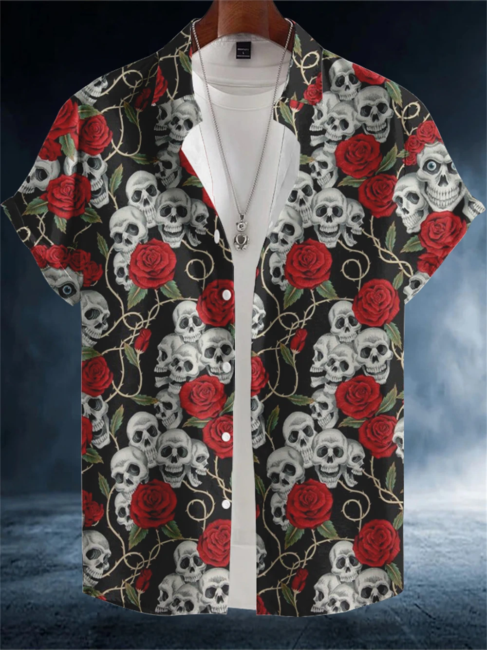 Rose Skull Print Floral Men's Shirts Fashion Skull 3D Print Streetwear Short Sleeve Tees Hawaiian Shirt Lapel Shirts for Men
Rose Skull Print Floral Men's Shirts Fashion Skull 3D Print Streetwear Short Sleeve Tees Hawaiian Shirt Lapel Shirts for Men