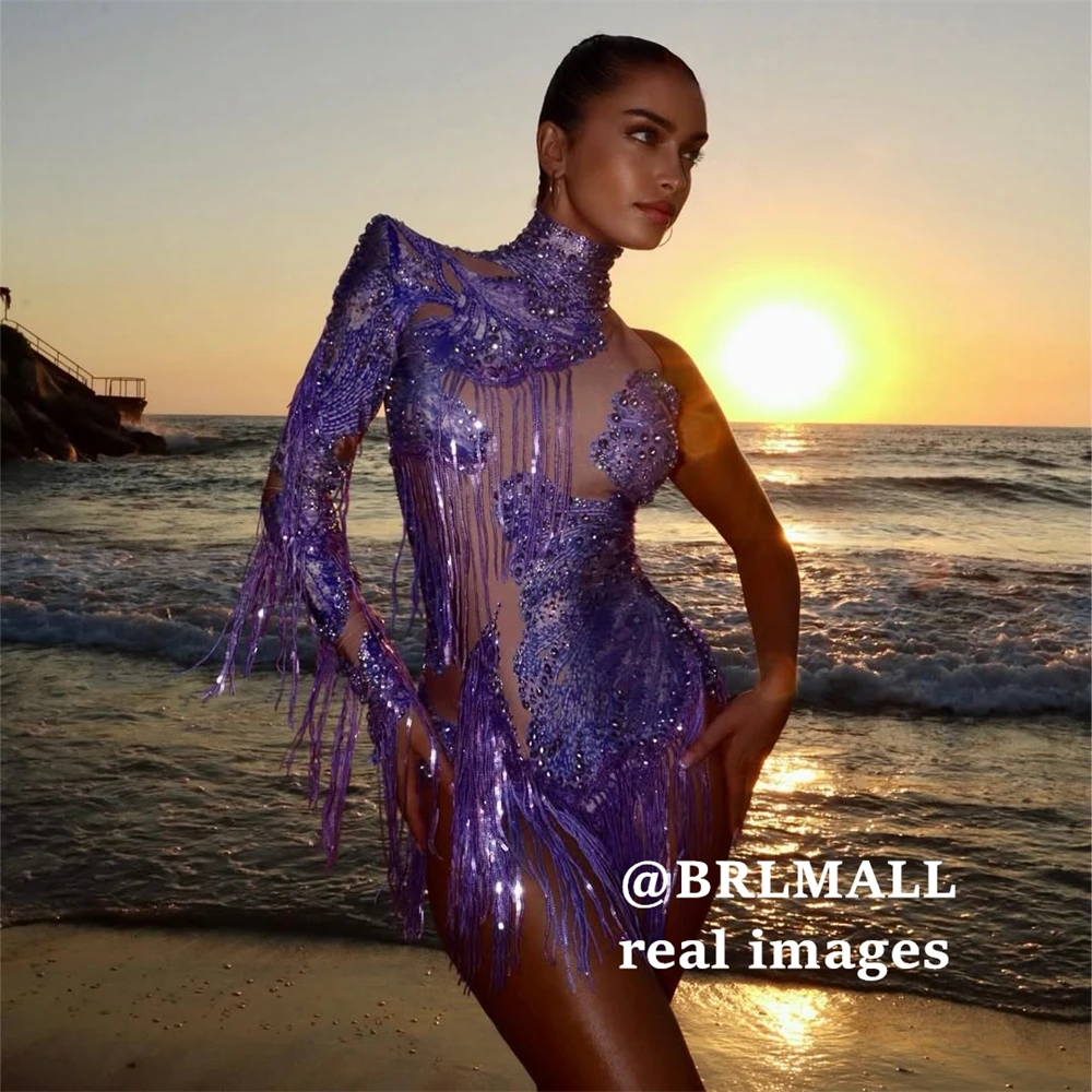 Sexy Illusion Party Dresses, One Shoulder High Neck Costume Dresses Luxury Beaded Cocktail Dresses for Women with Real Images
Sexy Illusion Party Dresses, One Shoulder High Neck Costume Dresses Luxury Beaded Cocktail Dresses for Women with Real Images
