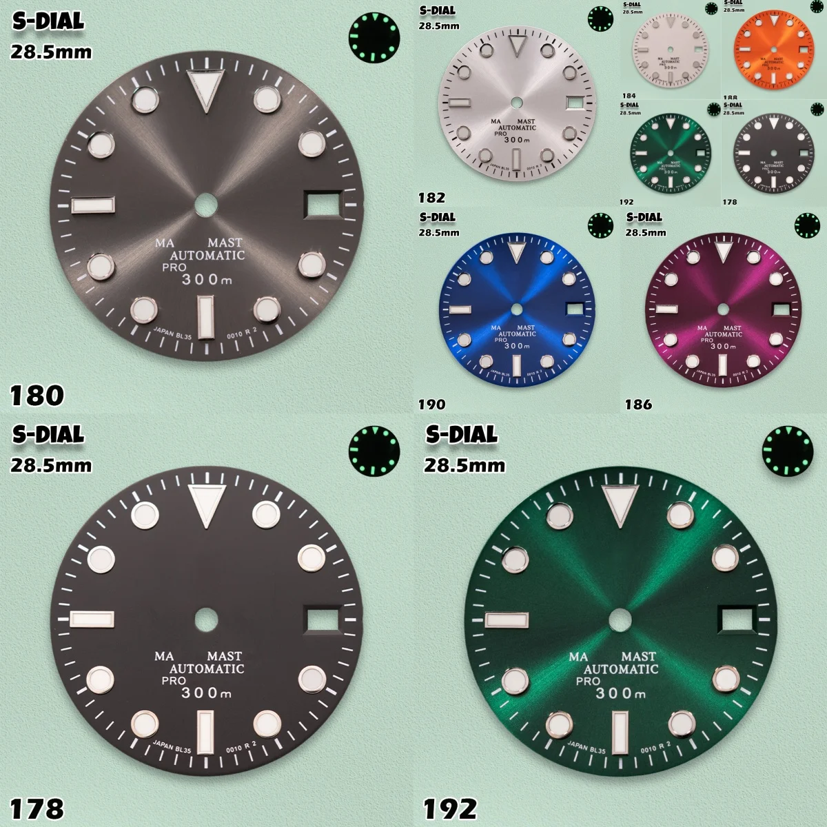 SKO NH35/NH36/4R Movement SUB MARINE Dial 28.5mm | S Logo Green Luminous | Men's Watch Modification Accessories
SKO NH35/NH36/4R Movement SUB MARINE Dial 28.5mm | S Logo Green Luminous | Men's Watch Modification Accessories