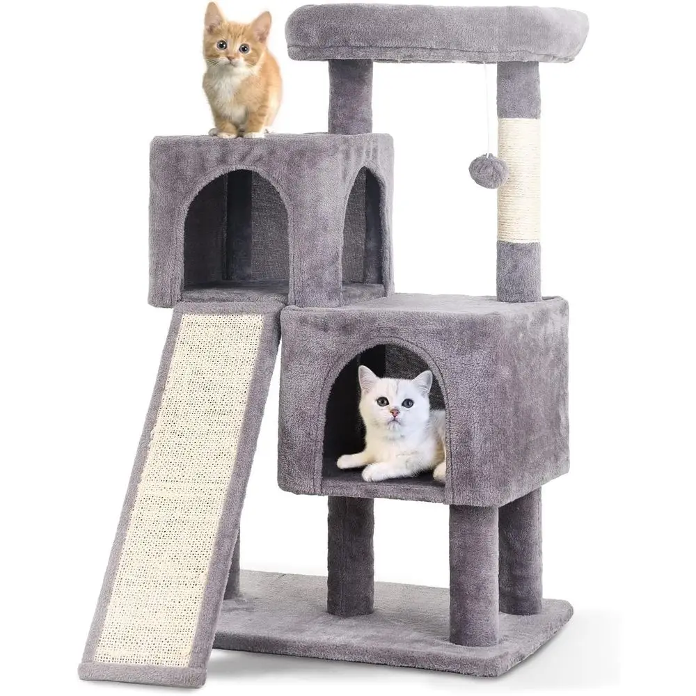 Multi-Level Cat Tree with Double Perches, Scratching Post, and Dangling Balls for Kittens
Multi-Level Cat Tree with Double Perches, Scratching Post, and Dangling Balls for Kittens