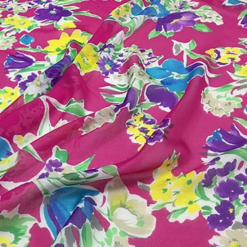 Hot Sale Environment Colorful Smooth Floral Flower Printed Design Top Quality Silk Chiffon Fabric for Girl Costume Clothing
Hot Sale Environment Colorful Smooth Floral Flower Printed Design Top Quality Silk Chiffon Fabric for Girl Costume Clothing