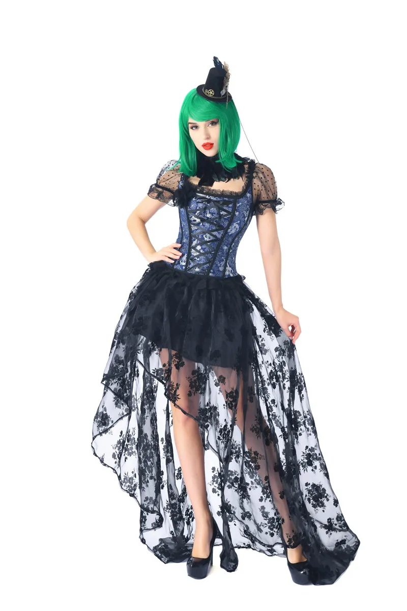 Corset Dress Mesh and Lace Overbust Corset and High Low Skirt Halloween Performance Costume
Corset Dress Mesh and Lace Overbust Corset and High Low Skirt Halloween Performance Costume