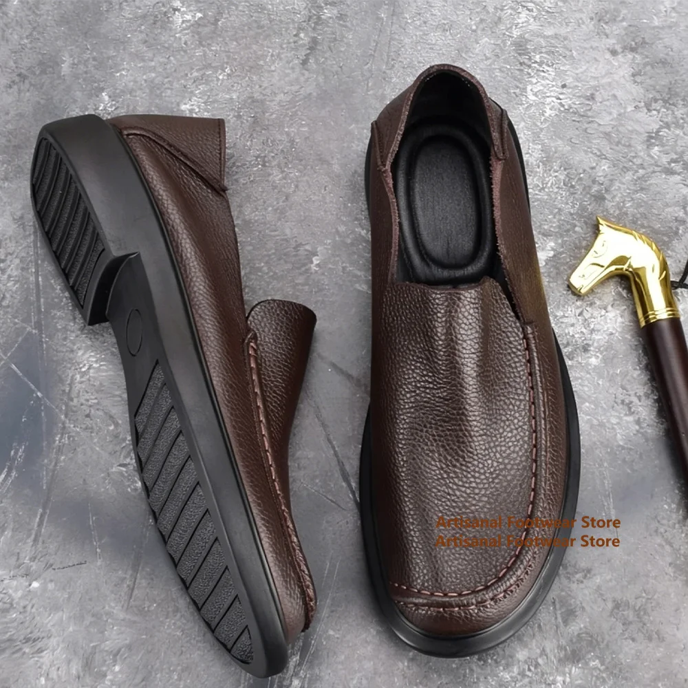Brown Leather Slip On Loafers for Men Soft Leather Lightweight Flat Casual Driving Shoes Black Round Toe Non-Slip Men's Shoes
Brown Leather Slip On Loafers for Men Soft Leather Lightweight Flat Casual Driving Shoes Black Round Toe Non-Slip Men's Shoes