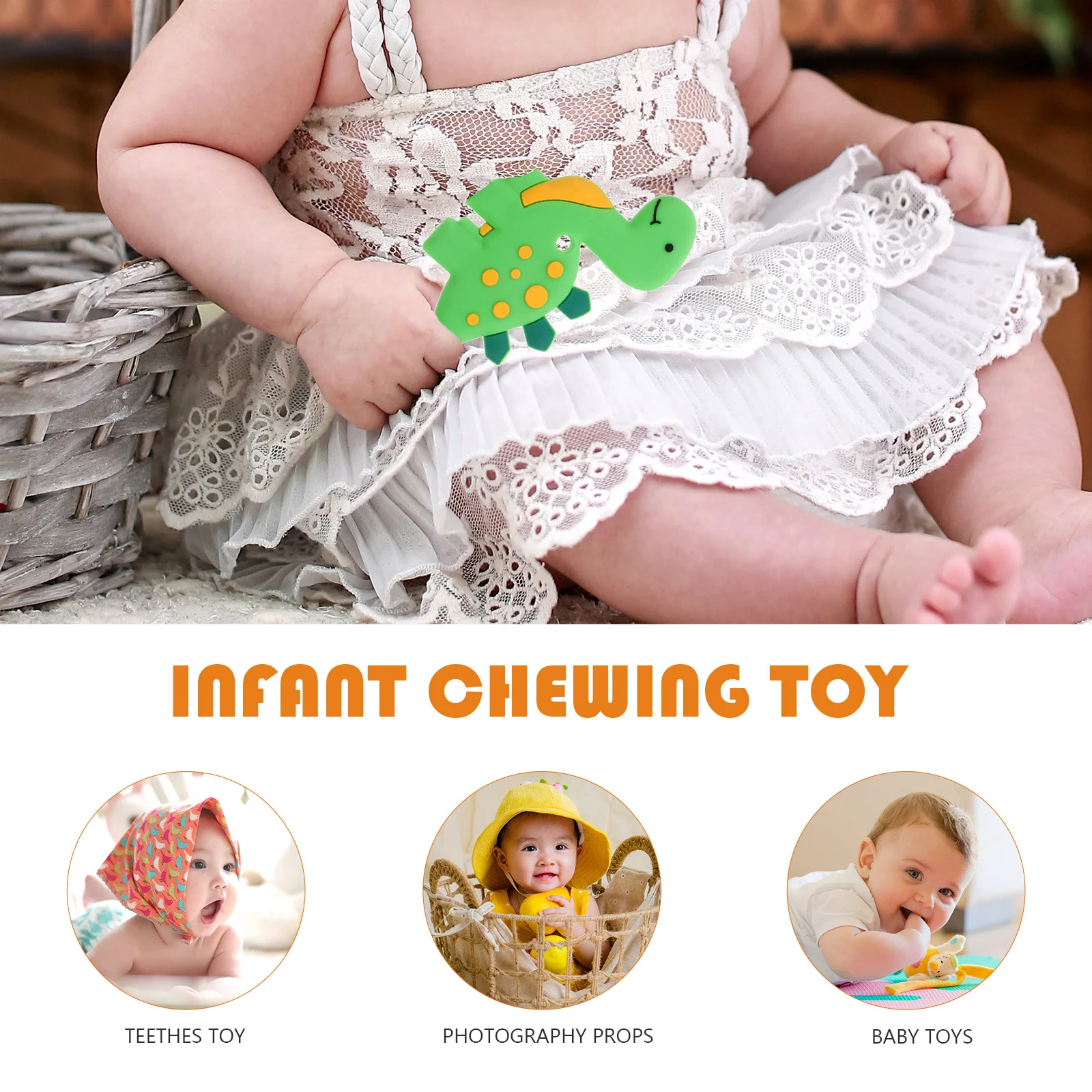 3Pcs Dinosaur Baby Teething Silicone Molar Infant Chewing Self-Soothing Pain Relief Teether Training Baby Teething Toy
3Pcs Dinosaur Baby Teething Silicone Molar Infant Chewing Self-Soothing Pain Relief Teether Training Baby Teething Toy