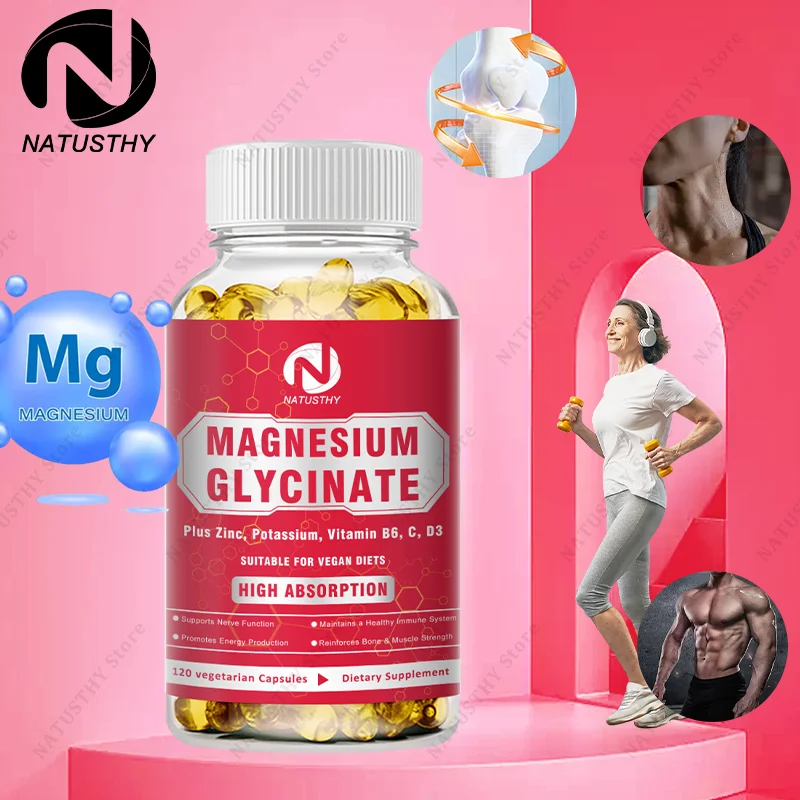 Magnesium Glycinate Capsules with Zinc, Potassium for Muscle, Heart, Bone, Immune System Health
Magnesium Glycinate Capsules with Zinc, Potassium for Muscle, Heart, Bone, Immune System Health