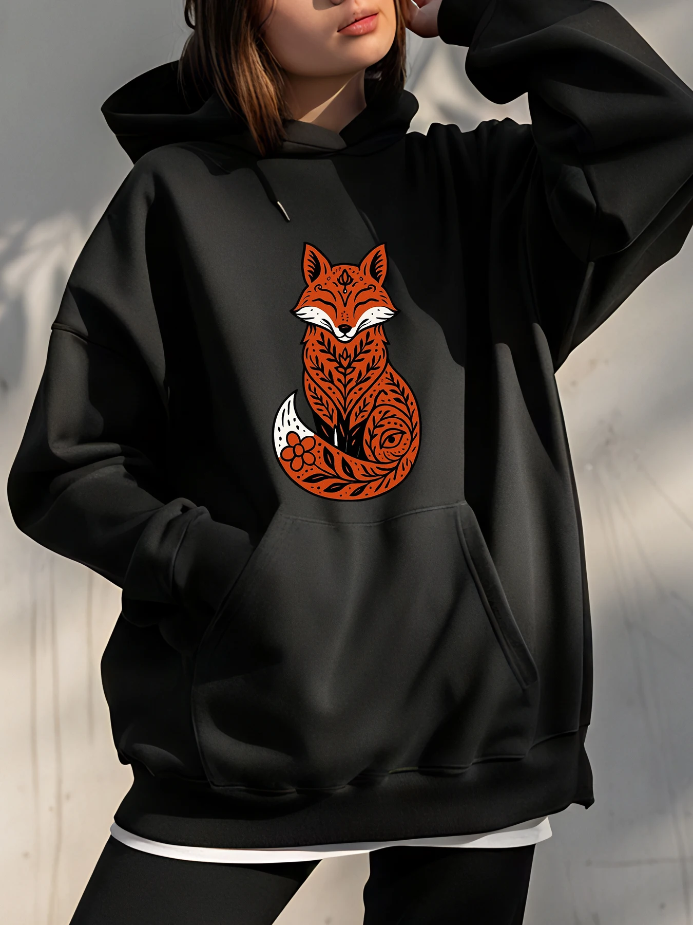 Толстовка с принтом лисы, женская повседневная толстовка большого размера, уличная модная осенне-зимняя верхняя одежда для женщин
Толстовка с принтом лисы, женская повседневная толстовка большого размера, уличная модная осенне-зимняя верхняя одежда для женщин