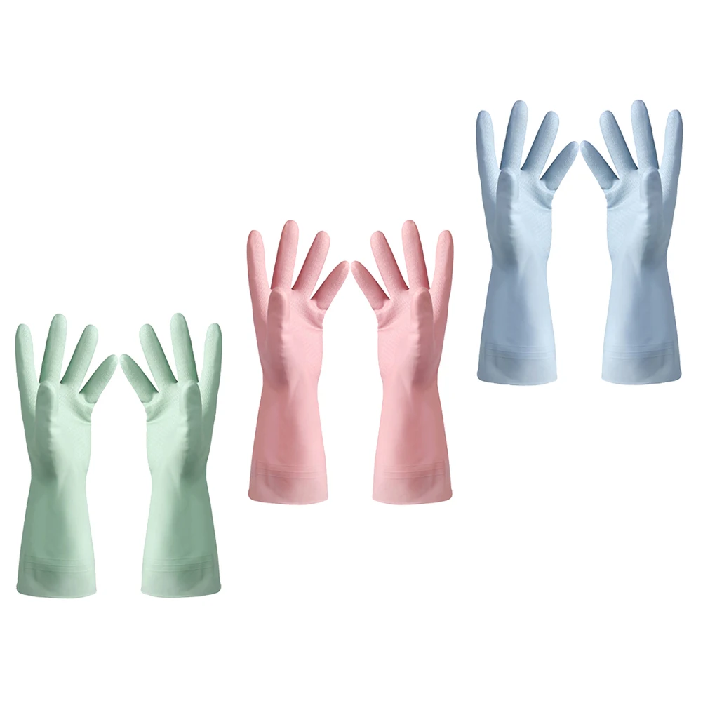 3 Pairs Dishwashing Gloves Thin Kitchen Cleaning Supplies Waterproof Rubber Long Durable AntiSlip Lightweight Safe 
3 Pairs Dishwashing Gloves Thin Kitchen Cleaning Supplies Waterproof Rubber Long Durable AntiSlip Lightweight Safe