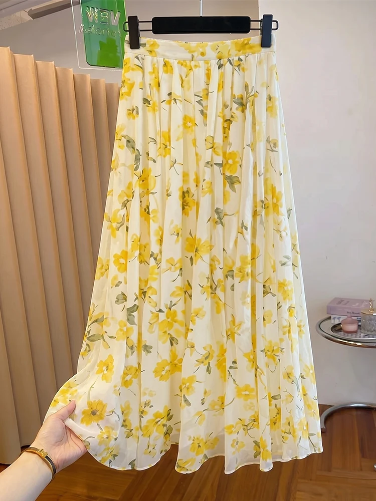 Romantic Yellow Floral Print High Waist A-Line Midi Skirt for Women plus Size Summer Fashion Single Piece Set Casual Wear
Romantic Yellow Floral Print High Waist A-Line Midi Skirt for Women plus Size Summer Fashion Single Piece Set Casual Wear