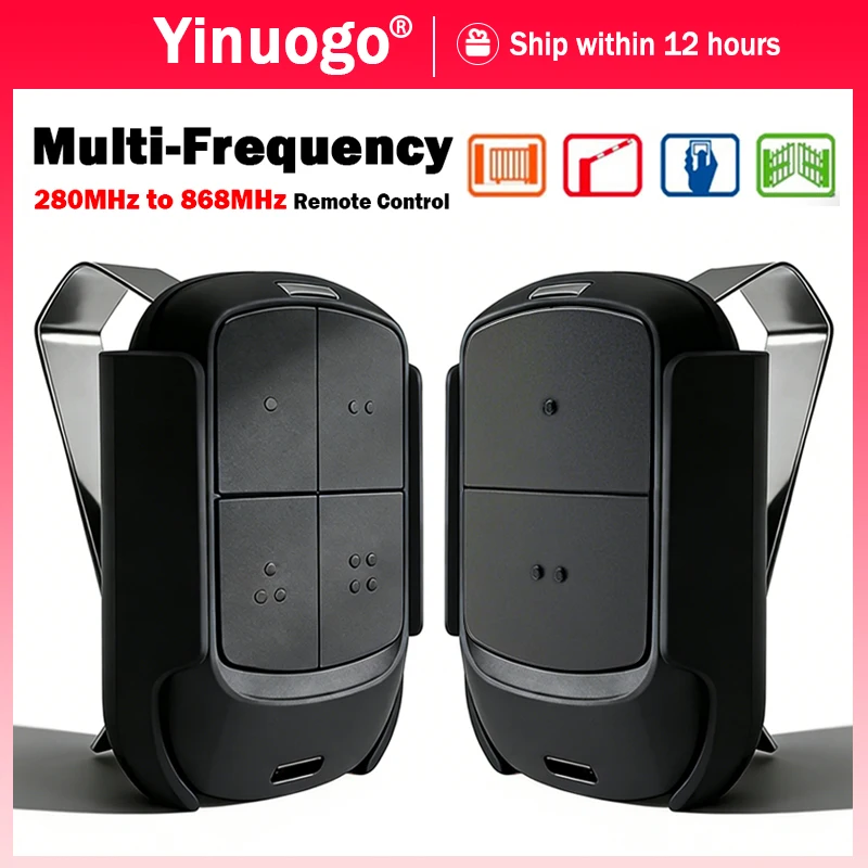 Multi-Frequency 280-868MHz Garage/Gate Remote Control Duplicator 433MHz Command Transmitter Gate Opener With Car Sun Visor Clip