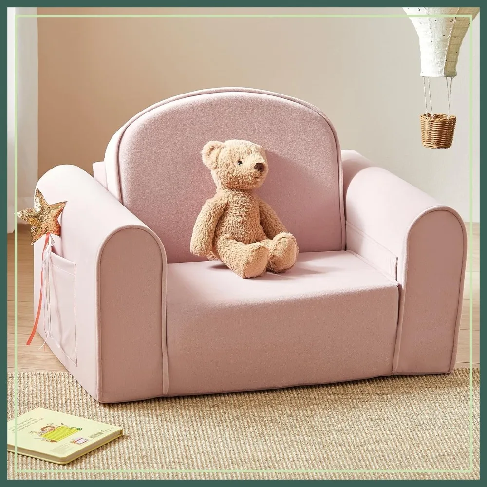 2-in-1 Foldable Kids Couch with Pockets – Soft Toddler Sofa, Convertible Chair for Playroom, Gift for Boys & Girls (Pink)
2-in-1 Foldable Kids Couch with Pockets – Soft Toddler Sofa, Convertible Chair for Playroom, Gift for Boys & Girls (Pink)