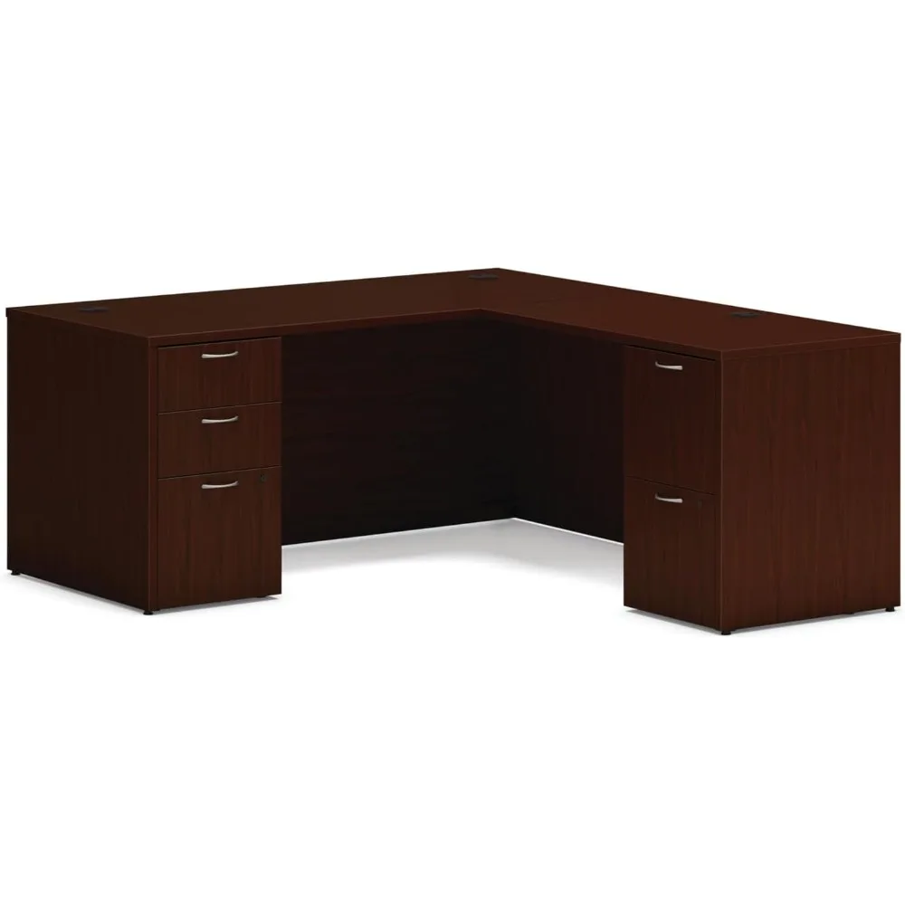 Luxury Mahogany Home Office L-Shaped Executive Desk with Dual Storage Pedestals, 66" Wide x 72" Deep
Luxury Mahogany Home Office L-Shaped Executive Desk with Dual Storage Pedestals, 66" Wide x 72" Deep