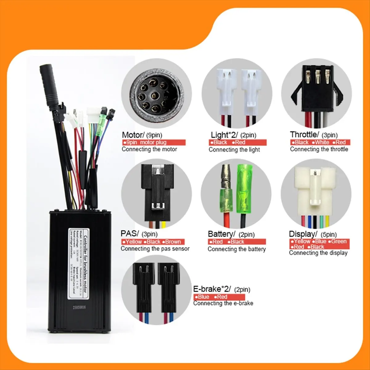 (X07A) 36V 48V 52V 26A KT KT-26A E-Bike Sine Wave Controller for Electric Bicycle Ebike E-Scooter Parts
(X07A) 36V 48V 52V 26A KT KT-26A E-Bike Sine Wave Controller for Electric Bicycle Ebike E-Scooter Parts