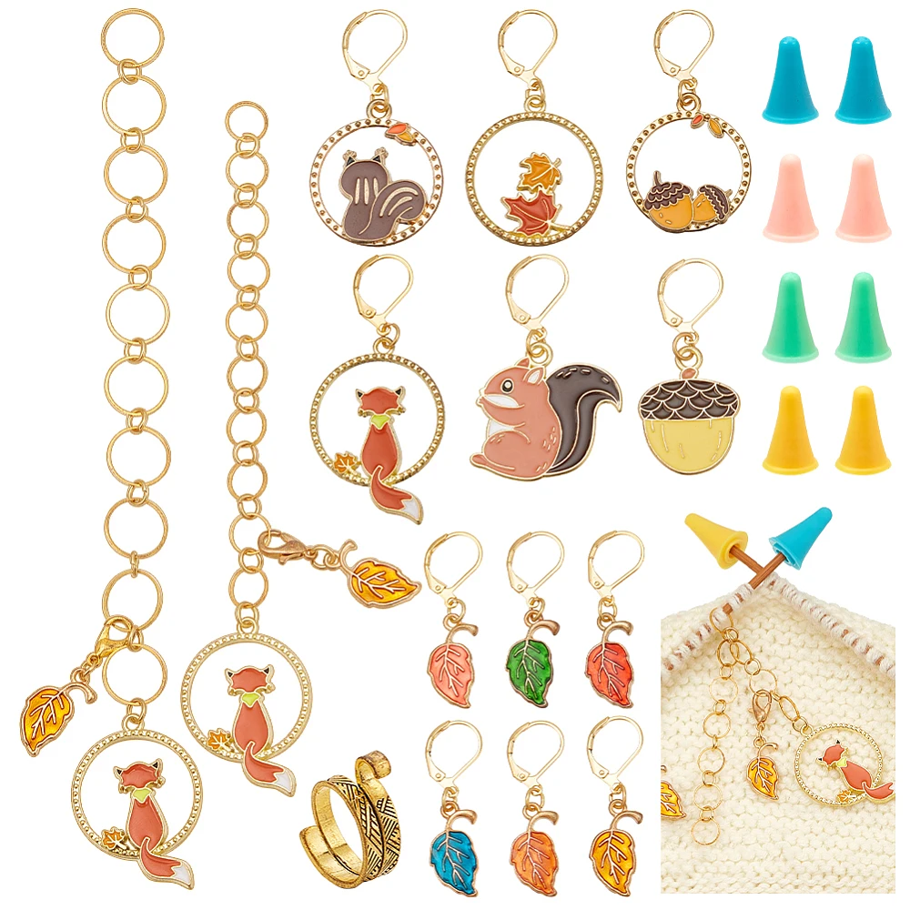 DIY Knitting Tool Sets including Alloy Enamel Locking Stitch Markers Knitting Row Counter Chains
DIY Knitting Tool Sets including Alloy Enamel Locking Stitch Markers Knitting Row Counter Chains