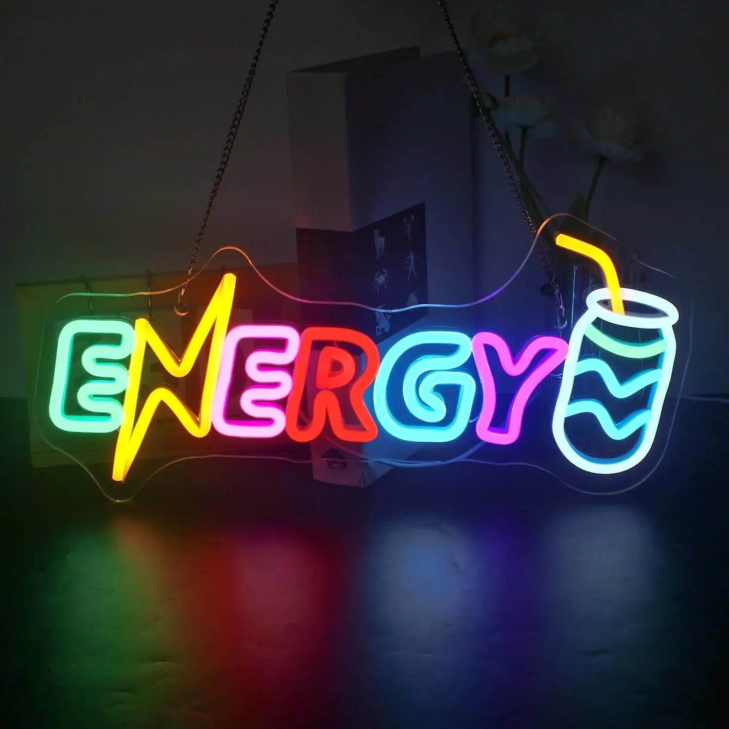 LED Neon Sign Energy Neon Light for Wedding Birthday Christmas Party Bedroom Room Bar Pub Wall Decor USB Power Gift for Friend
LED Neon Sign Energy Neon Light for Wedding Birthday Christmas Party Bedroom Room Bar Pub Wall Decor USB Power Gift for Friend
