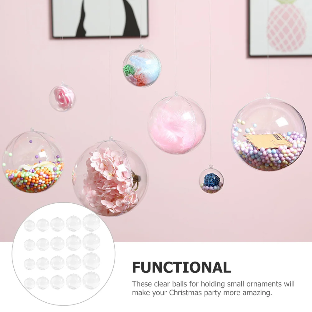 20Pcs Clear Plastic Fillable Christmas Balls Decorative Hanging Ornament Christmas Party Decoration DIY Fake Bubbles
20Pcs Clear Plastic Fillable Christmas Balls Decorative Hanging Ornament Christmas Party Decoration DIY Fake Bubbles