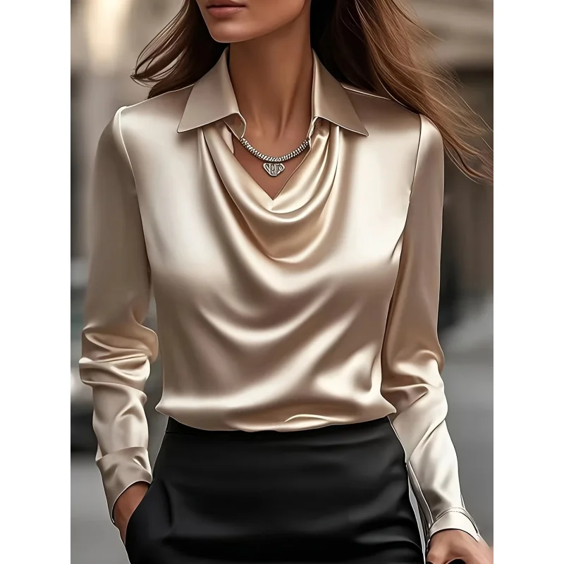 Women's Swing-neck Shirt, Simple Swing Solid Loose Stand-up Collar Top
Women's Swing-neck Shirt, Simple Swing Solid Loose Stand-up Collar Top