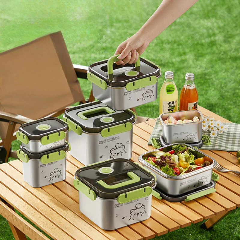 304 Stainless Steel Keep Fresh Box Home Kitchen Portable Food Grade Fruit Box Refrigerator Vacuum Seal Bento Lunch Box with Lid
304 Stainless Steel Keep Fresh Box Home Kitchen Portable Food Grade Fruit Box Refrigerator Vacuum Seal Bento Lunch Box with Lid