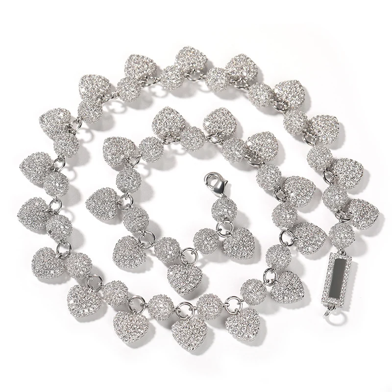 Hip Hop Micro Paved 3A CZ Stone Bling Iced Out Beads and Hearts Link Chain Chokers Necklaces for Men Women Rapper Jewelry Gift
Hip Hop Micro Paved 3A CZ Stone Bling Iced Out Beads and Hearts Link Chain Chokers Necklaces for Men Women Rapper Jewelry Gift