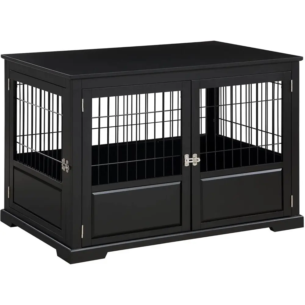airview ed Panel Design Triple Door Indoor Pet Crate with Removable Plastic Tray, Large - Black
airview ed Panel Design Triple Door Indoor Pet Crate with Removable Plastic Tray, Large - Black