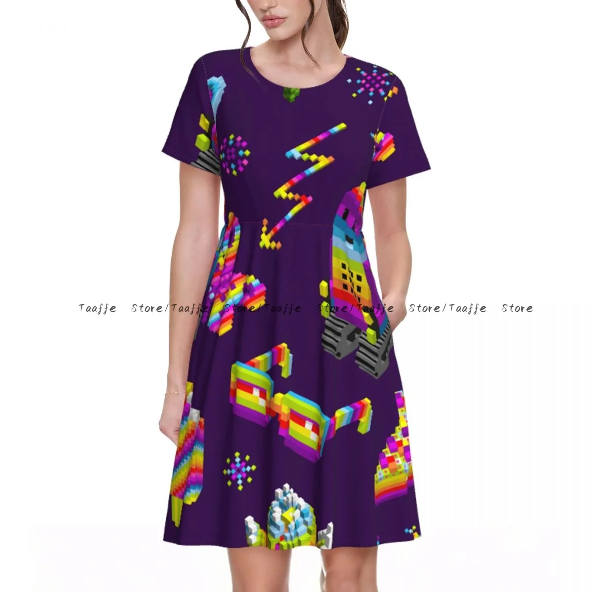 Elegant Women Dress Rainbow Color Robot Cute Turn-down Collar Short Sleeve Body-Shaping Street Robe
Elegant Women Dress Rainbow Color Robot Cute Turn-down Collar Short Sleeve Body-Shaping Street Robe