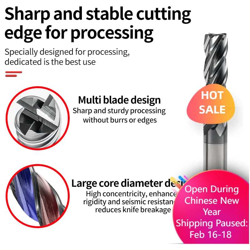 Фреза концевая из вольфрамовой стали с черным покрытием, 4-зубая, для точной обработки нержавеющей стали на станках с ЧПУ
Фреза концевая из вольфрамовой стали с черным покрытием, 4-зубая, для точной обработки нержавеющей стали на станках с ЧПУ